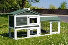 LARGE SMOKEY XL GREEN RABBIT HUTCH GUINEA PIG HUTCHES RUN 2 TIER