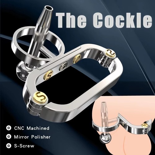 Stainless steel male chastity - steel,
