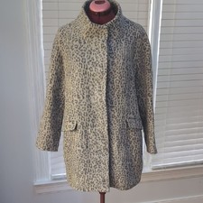 Zara Basic Leopard Print Wool And Mohair Blend Coat Exotic Animal Print
