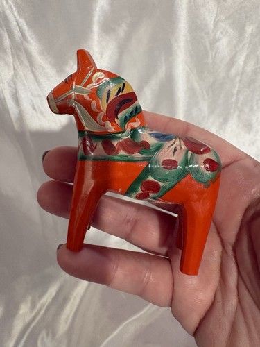 Tiny red dala horse - dala, 2.5”
