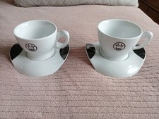 Bialetti Mukka Cow Set of 2 Ceramic Cup & Saucer Set Cappuccino Latte Coffee Mug