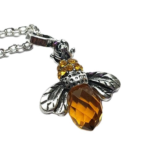 Honey bee pendant - honey, queen