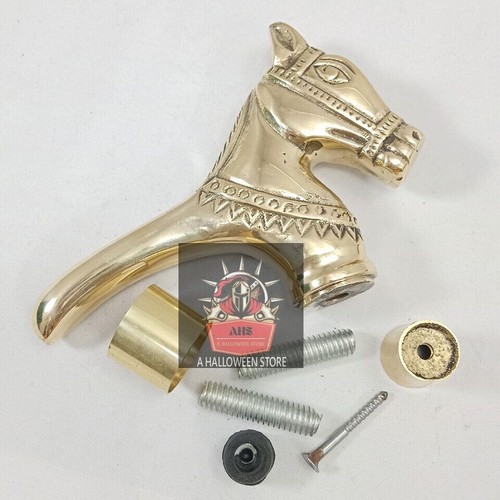 Brass horse head handle - horse,