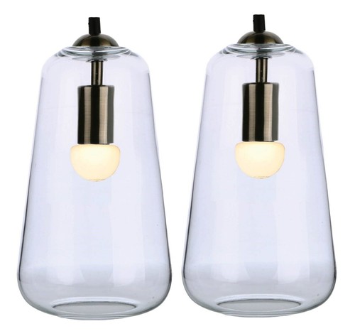 Antique brass glass pendant - brass,