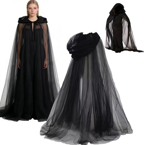 Halloween balck hooded cloak - halloween,