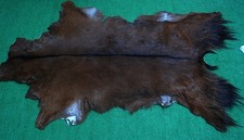 New Goat hide Rug Hair on Area Rug Size 38"x22" Animal Leather Goat Skin G-21