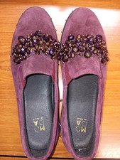 Moda in Pelle Fillia Black Womens UK 7 Burgundy Beaded Trainers (Southend)