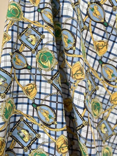 Designer mulberry silk plaid - ,