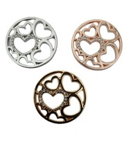 33mm INTERCHANGEABLE HEARTS COIN Compatible Mi Moneda/Milano/Keepers Gift+Bag