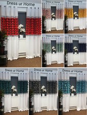 Zircons Diamante Curtains Laser Cut Various Colours Eyelet/Ring Top White