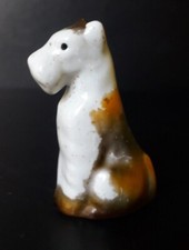 Vintage Ceramic,Wire Haired/Fox Terrier Figurine.Rustic,Abastract.Age Unknown