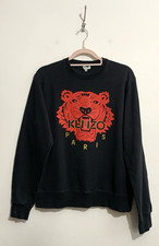 Kenzo Sweatshirt Size Medium Black Red Embossed Tiger Jumper