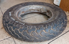 LAMBRETTA DUNLOP K627 4.00 X 10 TYRE SCRUFFY CHROME WHEEL RIM IN USED CONDITION