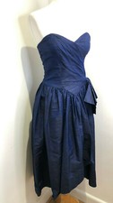Vintage 80s Monsoon navy silk