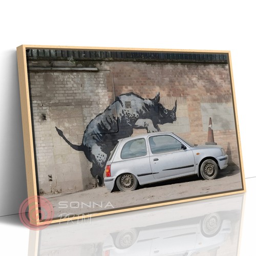 Banksy graffiti rhino - graffiti,