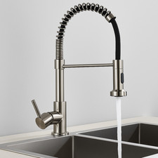 Monobloc Kitchen Sink Mixer Tap Swivel Dual Pull Out Spray Single Lever Chrome