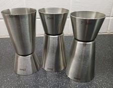 Spirit Thimble Measure Jigger Stainless Steel 25ml 50ml Faulty Printing Pk 3