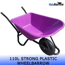 110 Litre Purple Wheelbarrow Garden Equestrian wheel barrow PNEUMATIC wheel