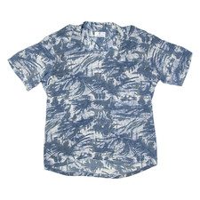 BOWLING Mens Shirt Blue Crazy Pattern XL