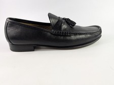 M & S Luxury Collection Black Leather Tassel Loafers Uk 6.5