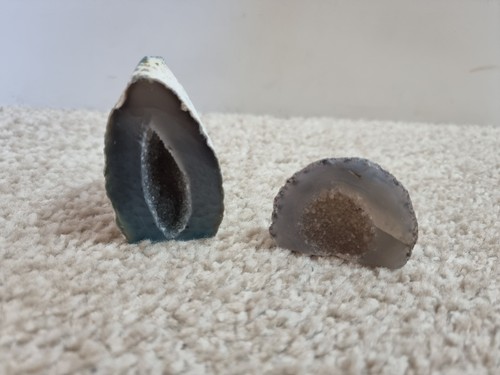 Cut agate geode halves - agate,