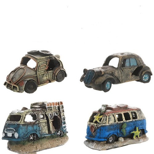 Car wreck aquarium decoration - car,