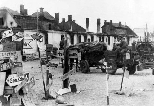 Enemy military vehicle passing