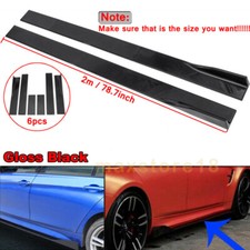 For Ford Fiesta ST 78.7" Car Side Skirts Extension Rocker Panel Splitter Lip 2x