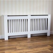 White Radiator Cover Shelf Cabinet Grey Modern MDF Wood Slat Grill Furniture- L