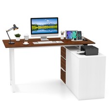 L-Shaped Desk with Power
