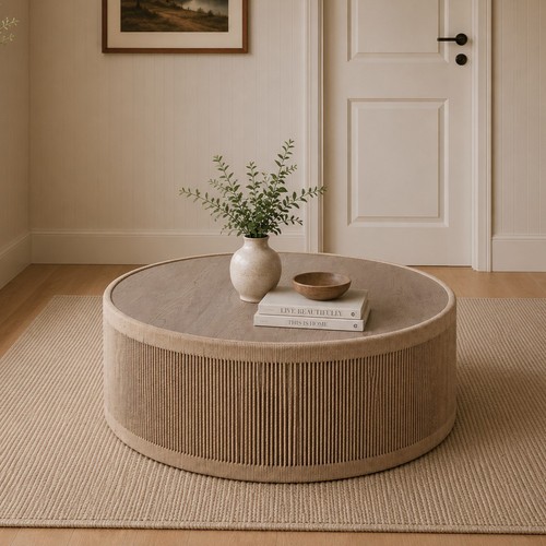 Round rope design coffee table - coffee,