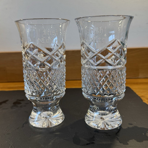 Set clear cut glass irish - glass,