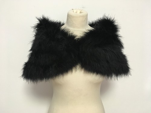 Black feather shoulder - black, wrap