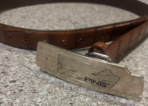 Ping golf belt black leather - black,