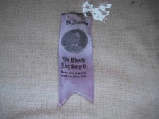 IN MEMORIAM KING GEORGE V 1936 COMMEMORATIVE SILK BOOKMARK
