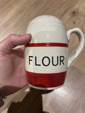 Vintage Kleen Kitchen Ware Red Banded Flour Sifter / Shaker – Great Condition! –