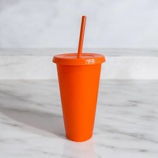 Orange 24oz Cold Cup With Lid