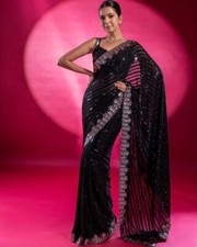 Georgette silk sequence saree