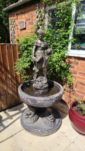 Large vintage concrete lady - vintage,