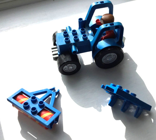 Duplo blue tractor plough - duplo,