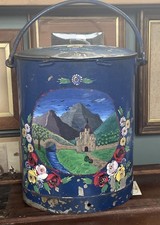Vintage Barge Ware Narrowboat Canal Pail Ash Bucket 10 gallon 1970s Castle Roses