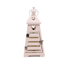 LED Wooden Lantern White Heart