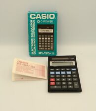 CASIO C-POWER MS-120a Vintage Calculator Boxed With Manual