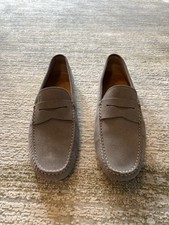 Tod's Gommino men’s suede driving loafers, grey, size 9.5 UK / 43.5 EU