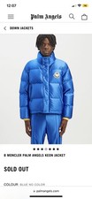 Moncler x Palm Angels Unisex Blue Keon Down Jacket Size 00