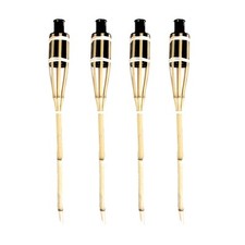 4x 2ft Bamboo Torch Lantern Garden Oil Paraffin Outdoor Garden Lighting Burner