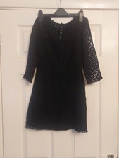 Jack Wills Black Dress Size 8 UK Lace Overlay
