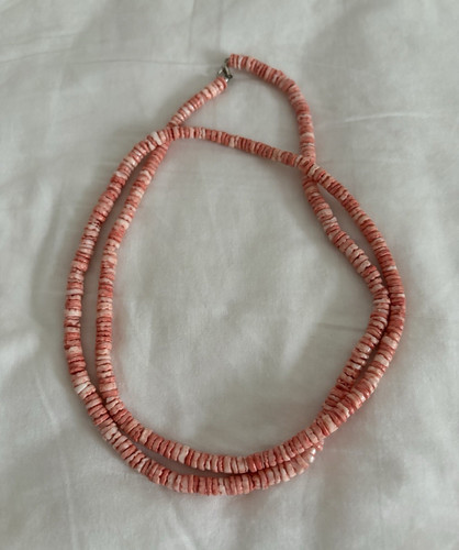 Natural coral bead necklace
