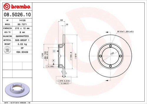 Brake disc for bedford - disc,