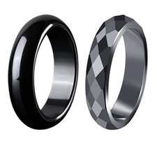 Natural Hematite Energy Jewel Ring Magnetic Size 6~12 Absorbs Negative Women Men